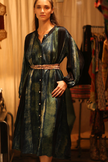 ELIZABETH SILK DRESS BLUE STRIPE - MOMO STUDIO BERLIN - Berlin Concept Store - sustainable & ethical fashion