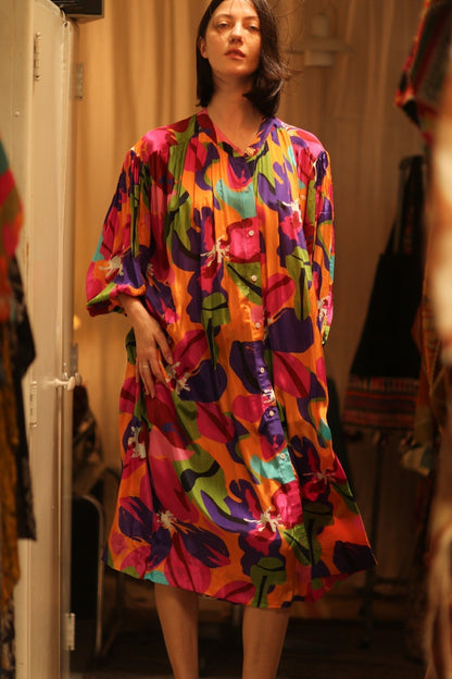 ELIZABETH SILK DRESS COLOR BOMB - MOMO STUDIO BERLIN - Berlin Concept Store - sustainable & ethical fashion