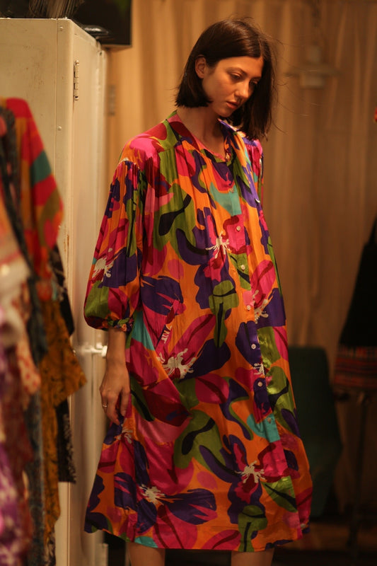 ELIZABETH SILK DRESS COLOR BOMB - MOMO STUDIO BERLIN - Berlin Concept Store - sustainable & ethical fashion