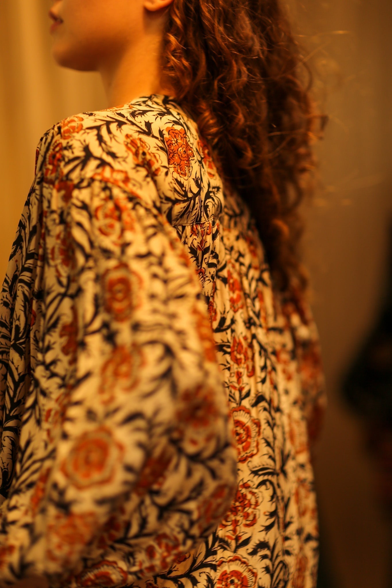 ELIZABETH SILK DRESS MUGHAL BLACK AND RED - MOMO STUDIO BERLIN - Berlin Concept Store - sustainable & ethical fashion
