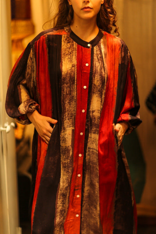 ELIZABETH SILK DRESS POPPY FIELD - MOMO STUDIO BERLIN - Berlin Concept Store - sustainable & ethical fashion