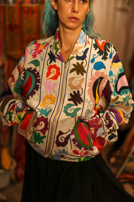 EMBROIDERED BOMBER JACKET CLARA - MOMO STUDIO BERLIN - Berlin Concept Store - sustainable & ethical fashion