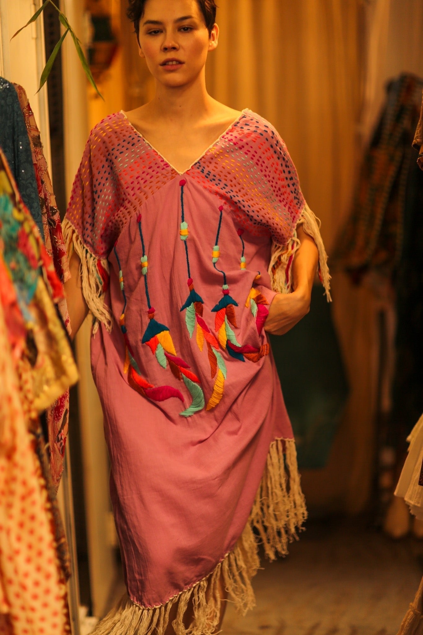 EMBROIDERED KAFTAN DRESS PHOEBIN - MOMO STUDIO BERLIN - Berlin Concept Store - sustainable & ethical fashion