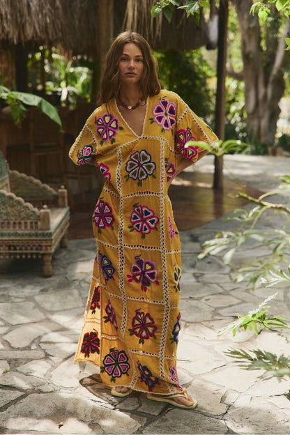 EMBROIDERED KAFTAN JOSIN - MOMO STUDIO BERLIN - Berlin Concept Store - sustainable & ethical fashion