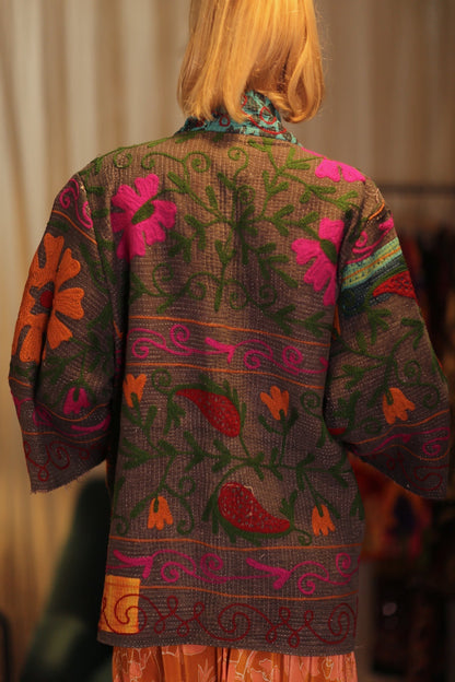 EMBROIDERED KANTHA KIMONO MONTY POT ROAST - MOMO STUDIO BERLIN - Berlin Concept Store - sustainable & ethical fashion