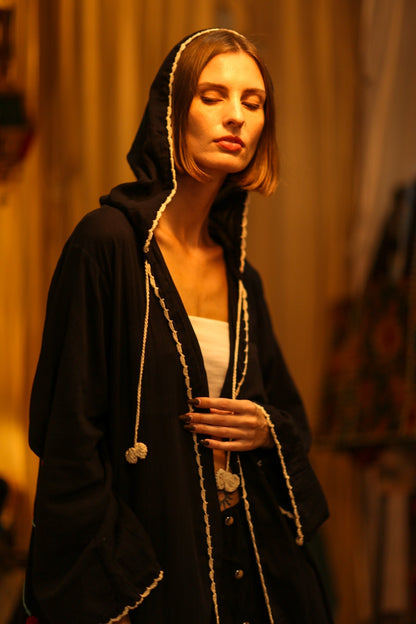 EMBROIDERED KIMONO CARI BLACK - MOMO STUDIO BERLIN - Berlin Concept Store - sustainable & ethical fashion