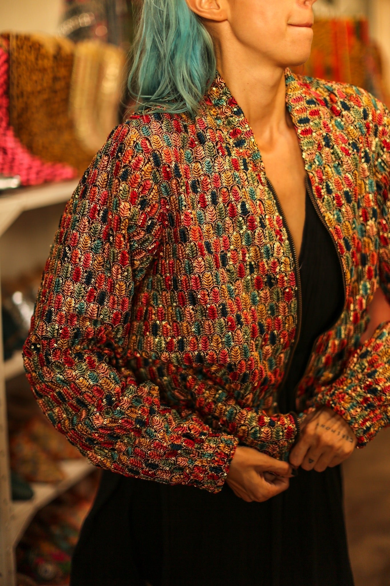 EMBROIDERED SILK BOMBER JACKET LEROY - MOMO STUDIO BERLIN - Berlin Concept Store - sustainable & ethical fashion