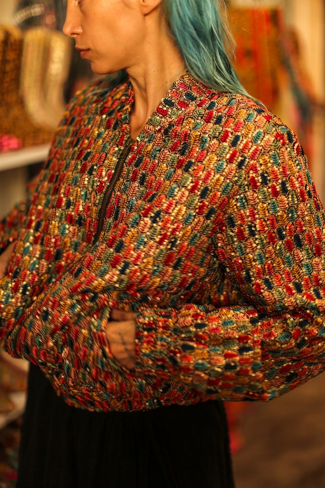 EMBROIDERED SILK BOMBER JACKET LEROY - MOMO STUDIO BERLIN - Berlin Concept Store - sustainable & ethical fashion