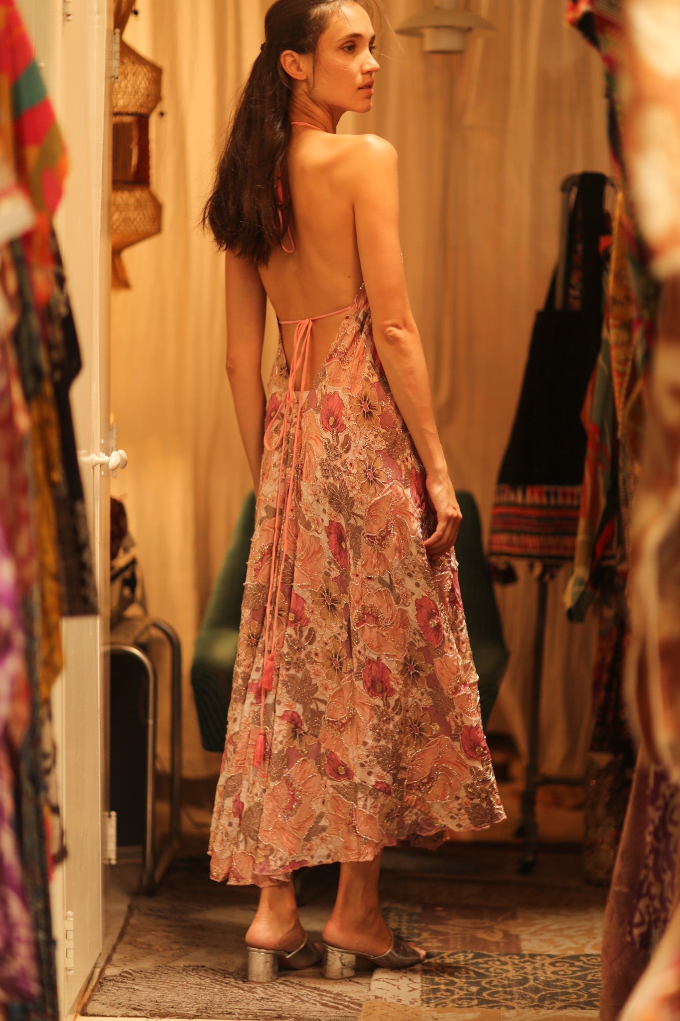 EMBROIDERED SILK DRESS HANNAH - MOMO STUDIO BERLIN - Berlin Concept Store - sustainable & ethical fashion