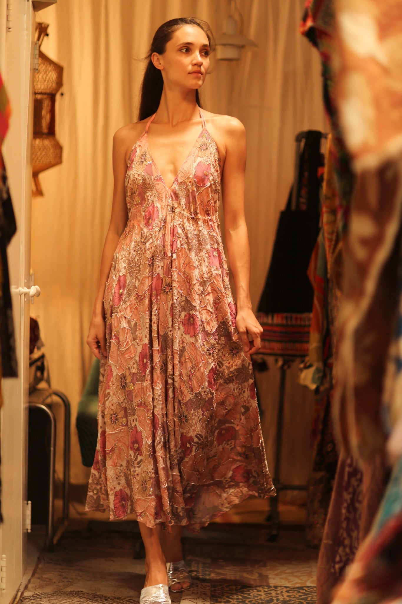 EMBROIDERED SILK DRESS HANNAH - MOMO STUDIO BERLIN - Berlin Concept Store - sustainable & ethical fashion