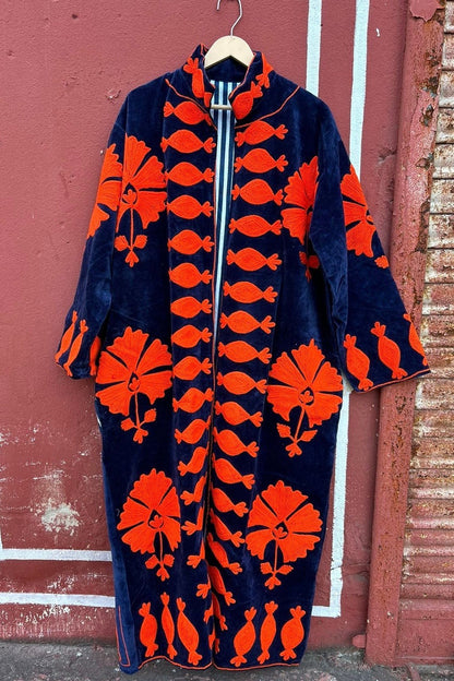 EMBROIDERED VELVET COAT DUSTER ARMANG - MOMO STUDIO BERLIN - Berlin Concept Store - sustainable & ethical fashion