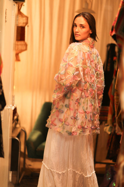 FEATHER FRILL SHORT KIMONO LORILA - MOMO STUDIO BERLIN - Berlin Concept Store - sustainable & ethical fashion