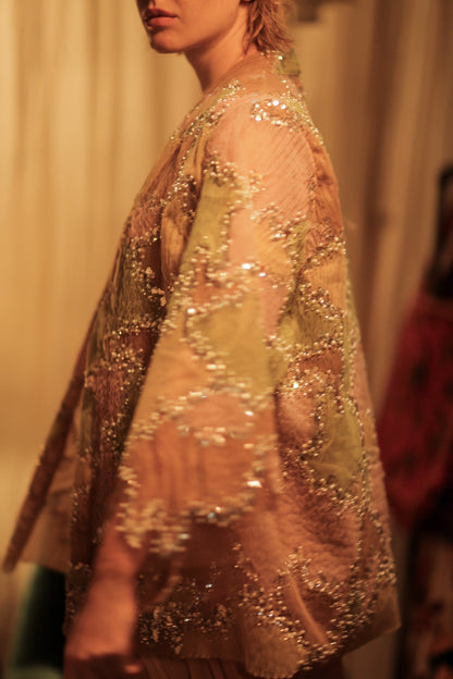 FLO SEQUINED EMBROIDERED SHORT KIMONO MAPS - MOMO STUDIO BERLIN - Berlin Concept Store - sustainable & ethical fashion