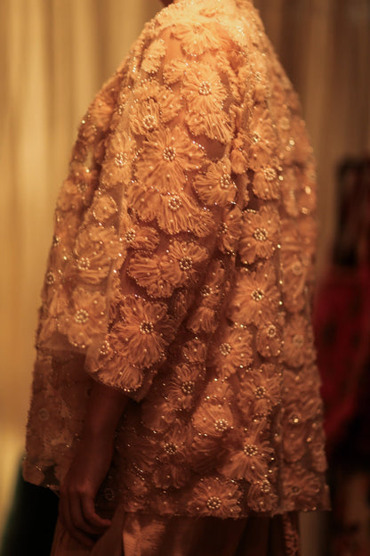 FLO SEQUINED EMBROIDERED SHORT KIMONO PASTEL PINK - MOMO STUDIO BERLIN - Berlin Concept Store - sustainable & ethical fashion