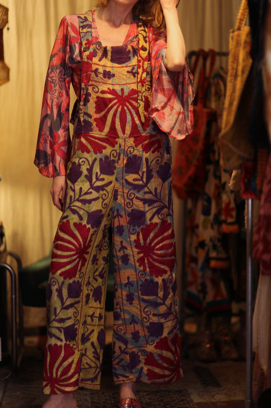 FREYA DUNGAREES EMBROIDERED FLOWERS - MOMO STUDIO BERLIN - Berlin Concept Store - sustainable & ethical fashion