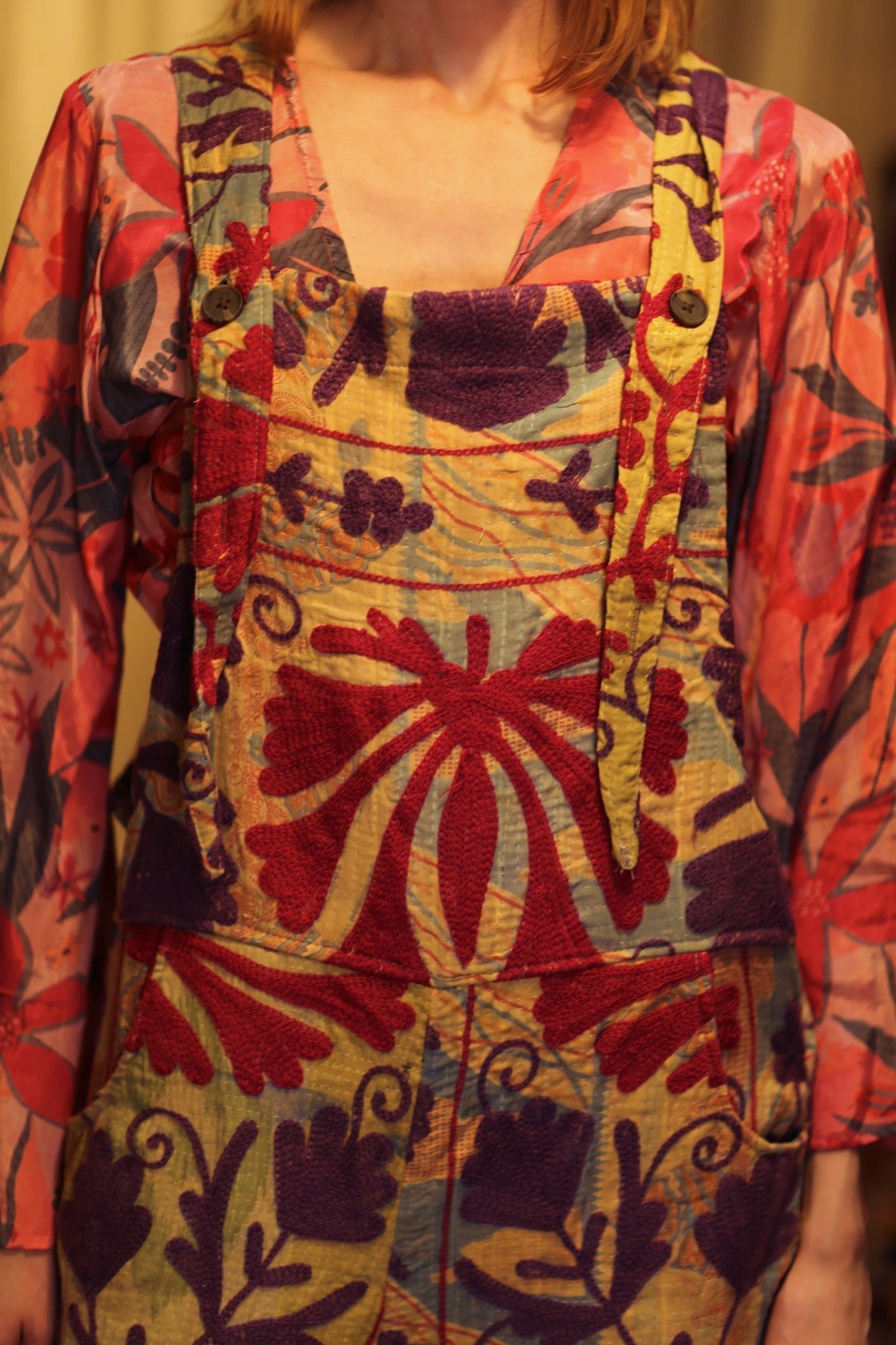 FREYA DUNGAREES EMBROIDERED FLOWERS - MOMO STUDIO BERLIN - Berlin Concept Store - sustainable & ethical fashion
