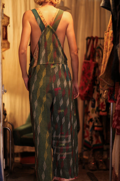 FREYA EMBROIDERED KANTHA DUNGAREES DIAMONDS - MOMO STUDIO BERLIN - Berlin Concept Store - sustainable & ethical fashion