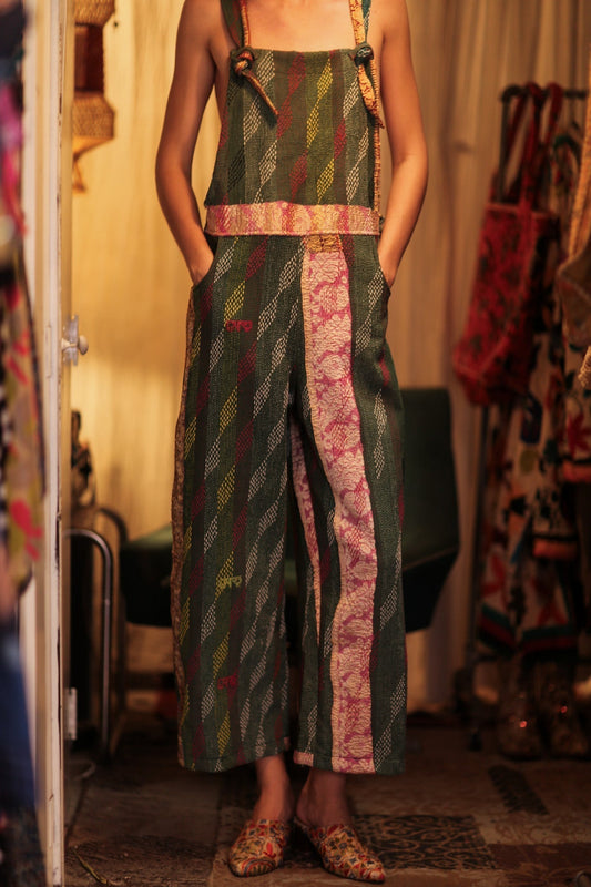 FREYA EMBROIDERED KANTHA DUNGAREES DIAMONDS - MOMO STUDIO BERLIN - Berlin Concept Store - sustainable & ethical fashion