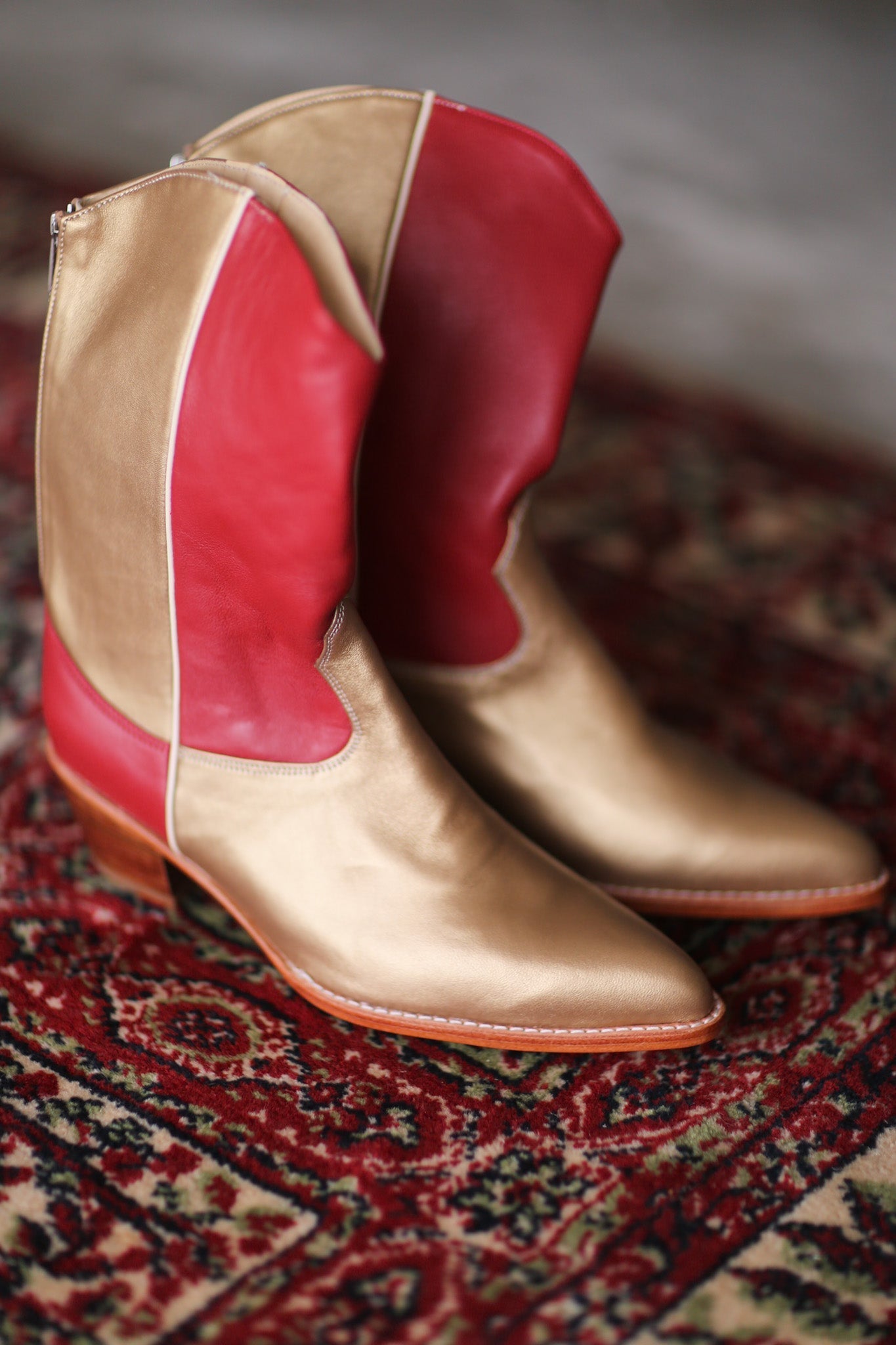 GOLD RED WESTERN BOOTS GUSTAV - MOMO STUDIO BERLIN - Berlin Concept Store - sustainable & ethical fashion