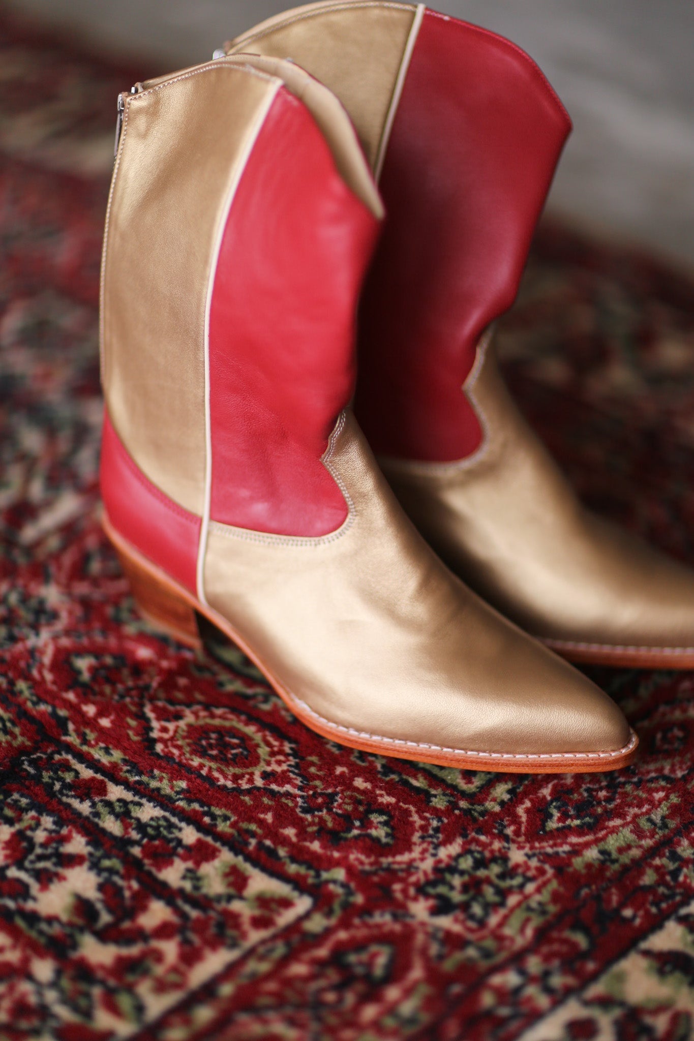 GOLD RED WESTERN BOOTS GUSTAV - MOMO STUDIO BERLIN - Berlin Concept Store - sustainable & ethical fashion