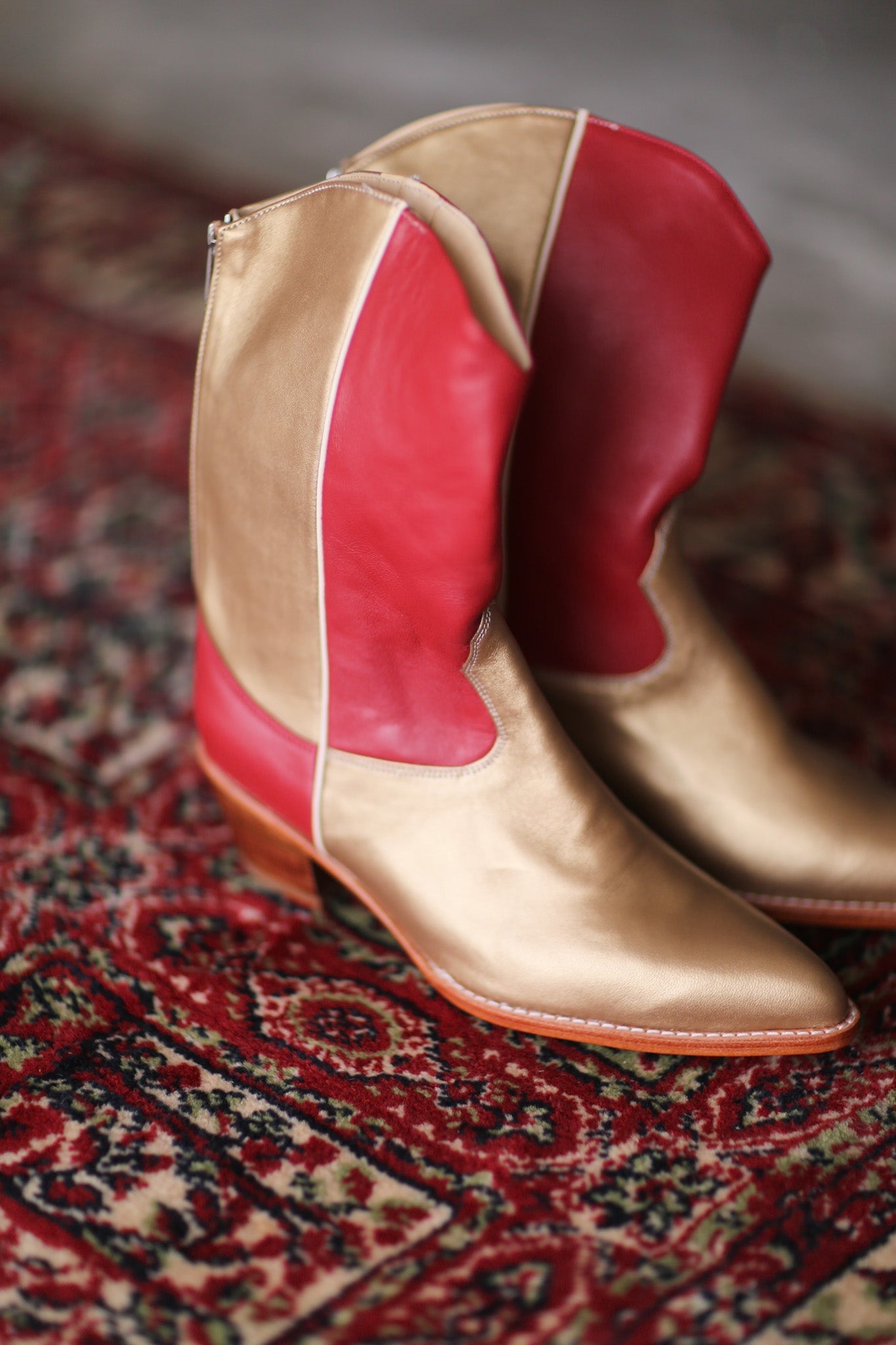 GOLD RED WESTERN BOOTS GUSTAV - MOMO STUDIO BERLIN - Berlin Concept Store - sustainable & ethical fashion