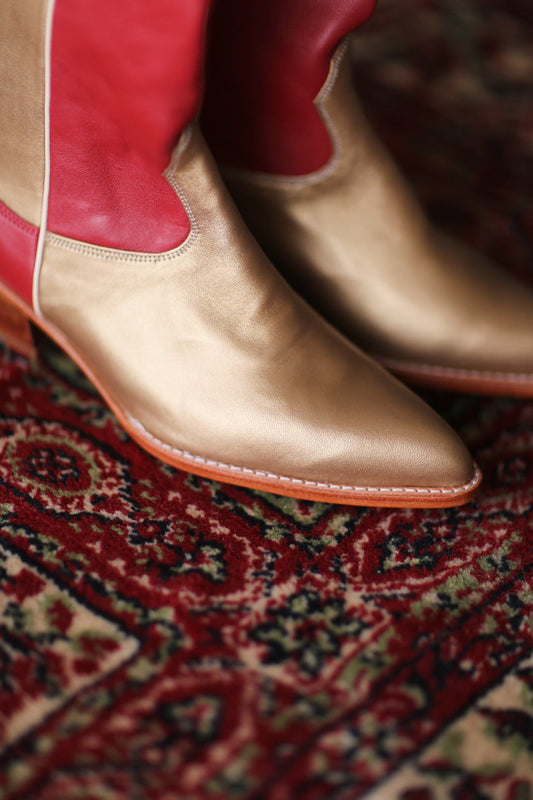 GOLD RED WESTERN BOOTS GUSTAV - MOMO STUDIO BERLIN - Berlin Concept Store - sustainable & ethical fashion