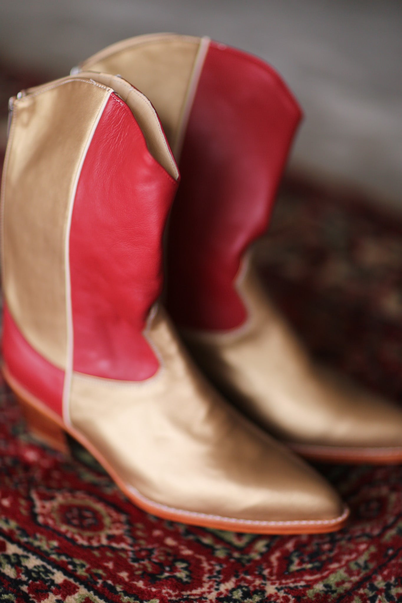 GOLD RED WESTERN BOOTS GUSTAV - MOMO STUDIO BERLIN - Berlin Concept Store - sustainable & ethical fashion
