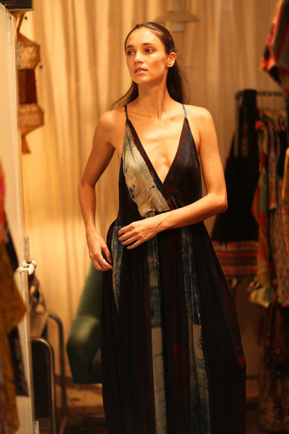 HAND BLOCK PRINT SILK DRESS LILY - MOMO STUDIO BERLIN - Berlin Concept Store - sustainable & ethical fashion
