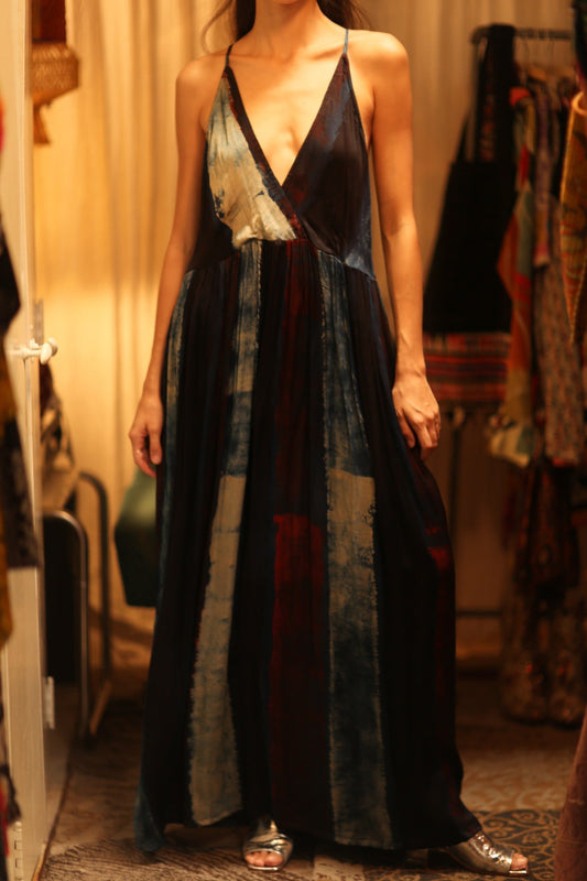 HAND BLOCK PRINT SILK DRESS LILY - MOMO STUDIO BERLIN - Berlin Concept Store - sustainable & ethical fashion