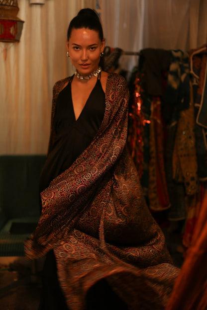 HAND BLOCK SILK XL KIMONO BINA - MOMO STUDIO BERLIN - Berlin Concept Store - sustainable & ethical fashion