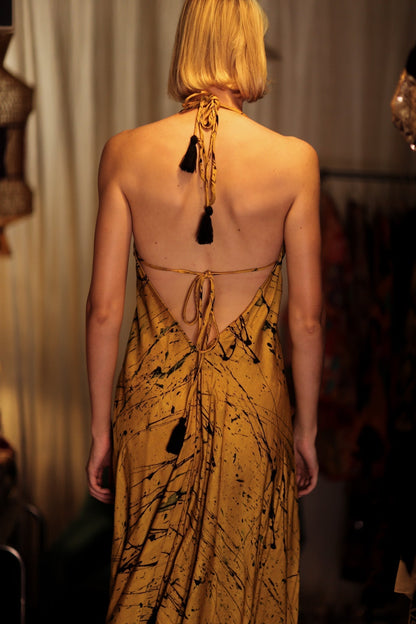 HANNAH SILK DRESS YELLOW POLLOCK - MOMO STUDIO BERLIN - Berlin Concept Store - sustainable & ethical fashion