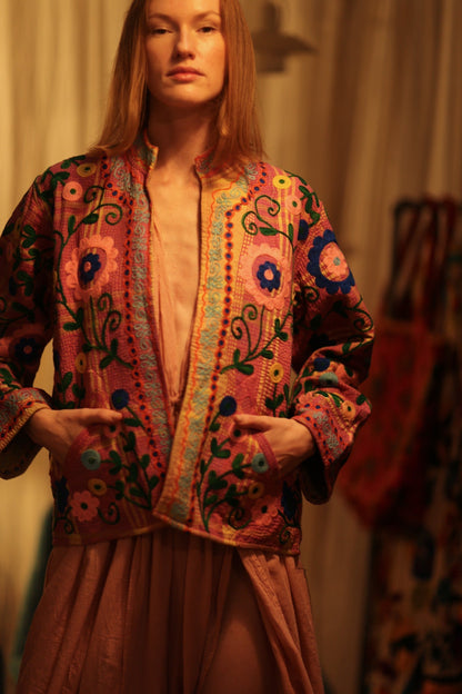 JACKET INGRID MARY PINK EMBROIDERED - MOMO STUDIO BERLIN - Berlin Concept Store - sustainable & ethical fashion