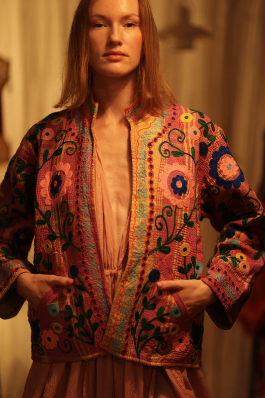 JACKET INGRID MARY PINK EMBROIDERED - MOMO STUDIO BERLIN - Berlin Concept Store - sustainable & ethical fashion