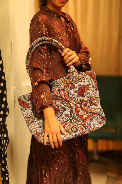 KALI VELVET BAG ICE PAISLEY M - MOMO STUDIO BERLIN - Berlin Concept Store - sustainable & ethical fashion