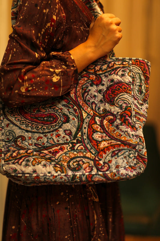 KALI VELVET BAG ICE PAISLEY M - MOMO STUDIO BERLIN - Berlin Concept Store - sustainable & ethical fashion