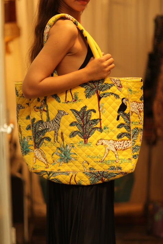KALI VELVET BAG YELLOW CHEETAH L - MOMO STUDIO BERLIN - Berlin Concept Store - sustainable & ethical fashion