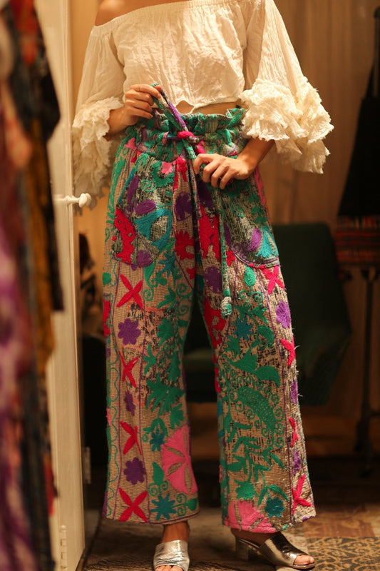 KANTHA EMBROIDERED PANTS WISSA - MOMO STUDIO BERLIN - Berlin Concept Store - sustainable & ethical fashion