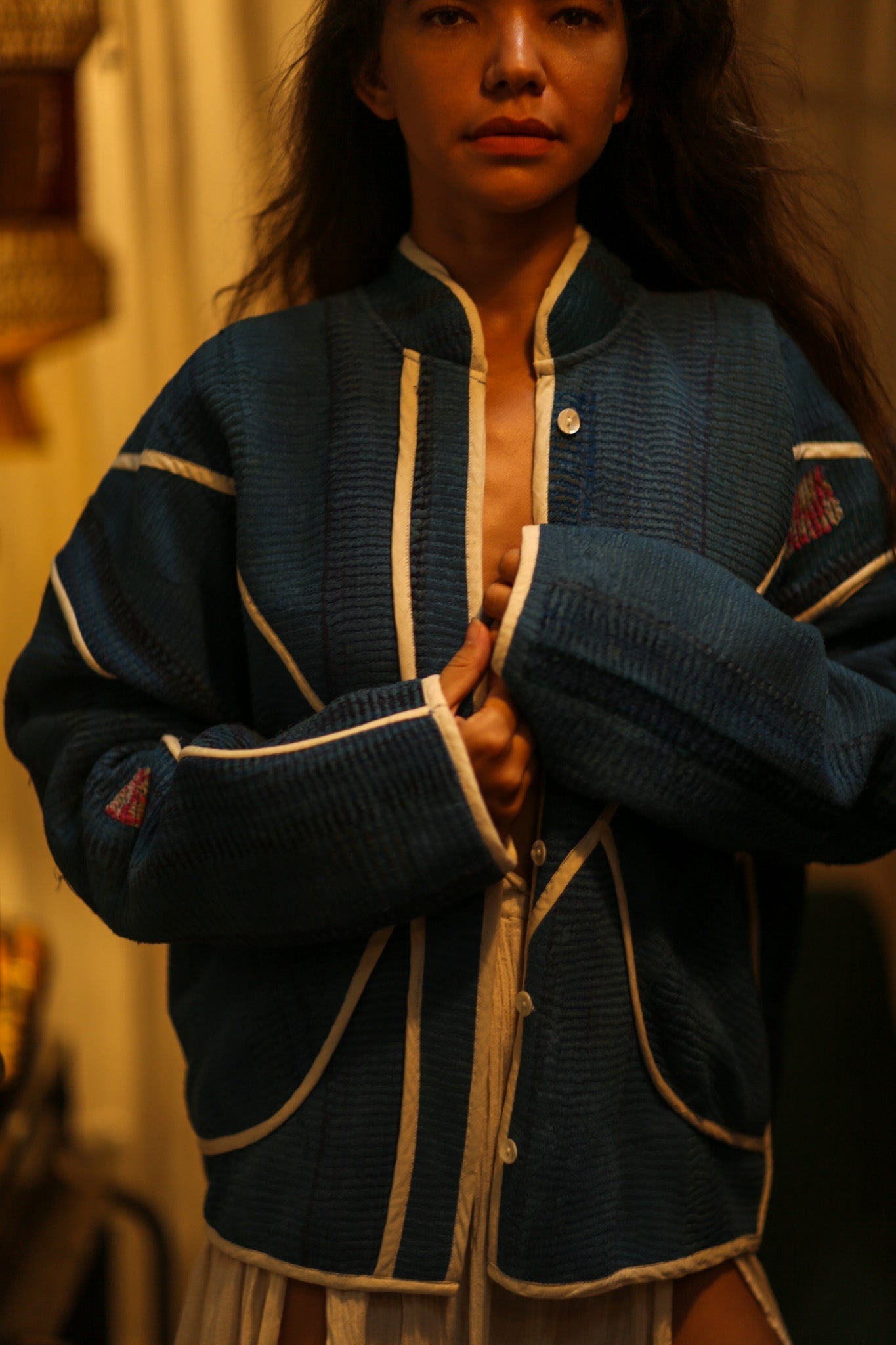 KANTHA JACKET BLUE OCEAN - MOMO STUDIO BERLIN - Berlin Concept Store - sustainable & ethical fashion