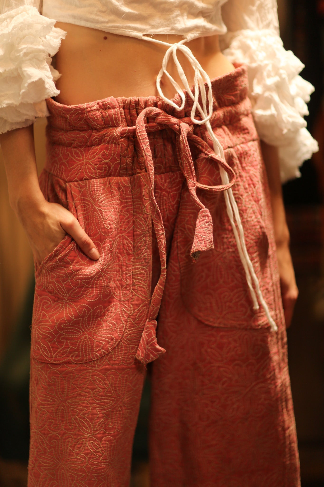 KANTHA PANTS LENA PINK SOLID - MOMO STUDIO BERLIN - Berlin Concept Store - sustainable & ethical fashion