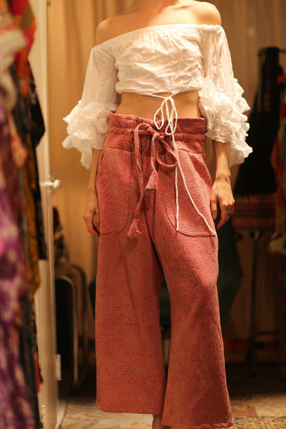 KANTHA PANTS LENA PINK SOLID - MOMO STUDIO BERLIN - Berlin Concept Store - sustainable & ethical fashion