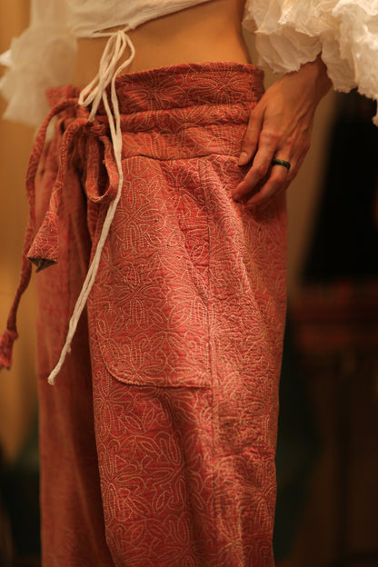 KANTHA PANTS LENA PINK SOLID - MOMO STUDIO BERLIN - Berlin Concept Store - sustainable & ethical fashion