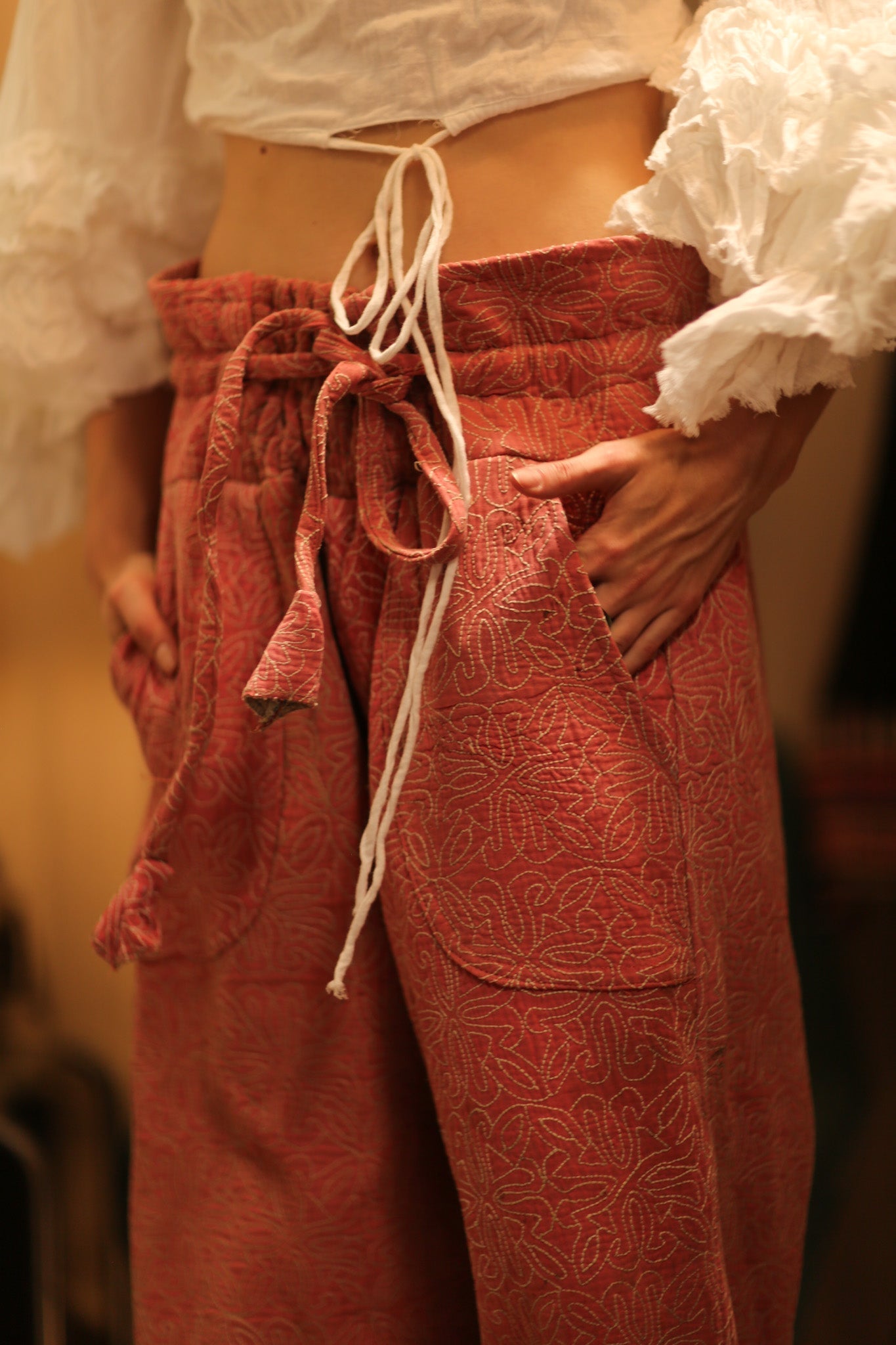 KANTHA PANTS LENA PINK SOLID - MOMO STUDIO BERLIN - Berlin Concept Store - sustainable & ethical fashion