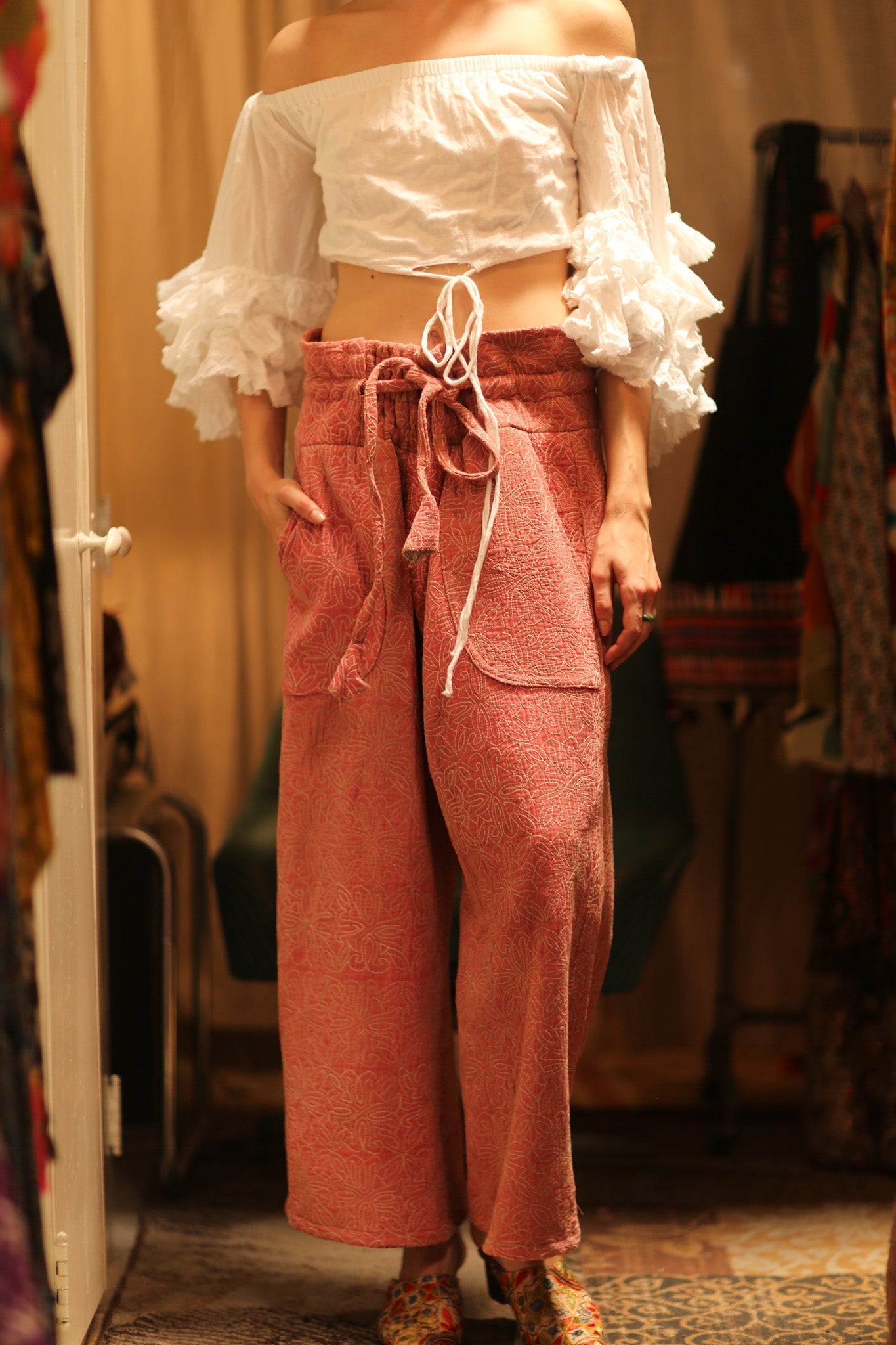 KANTHA PANTS LENA PINK SOLID - MOMO STUDIO BERLIN - Berlin Concept Store - sustainable & ethical fashion