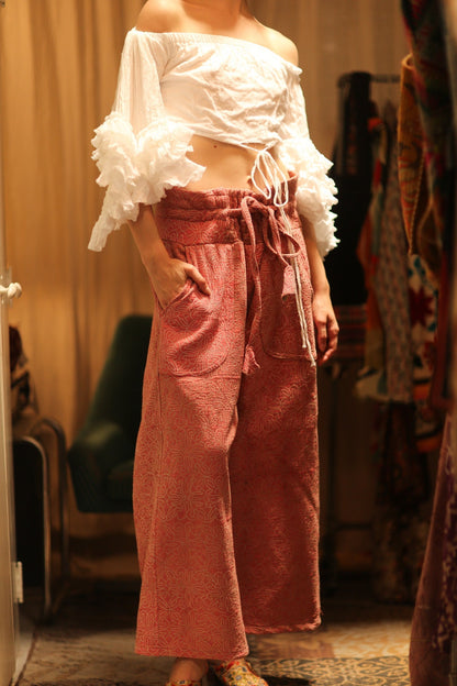 KANTHA PANTS LENA PINK SOLID - MOMO STUDIO BERLIN - Berlin Concept Store - sustainable & ethical fashion
