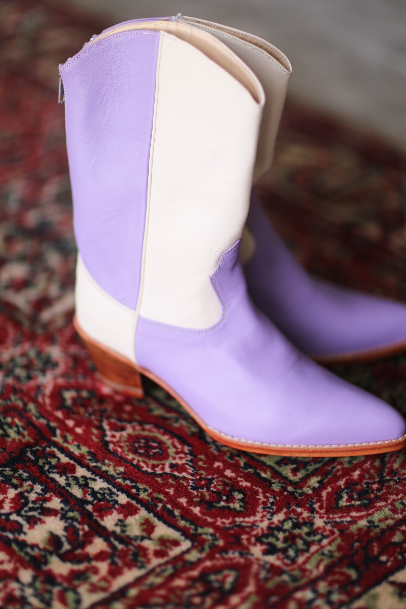 LAVENDER CREAM WESTERN BOOTS GUSTAV - MOMO STUDIO BERLIN - Berlin Concept Store - sustainable & ethical fashion