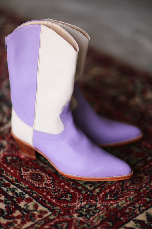 LAVENDER CREAM WESTERN BOOTS GUSTAV - MOMO STUDIO BERLIN - Berlin Concept Store - sustainable & ethical fashion