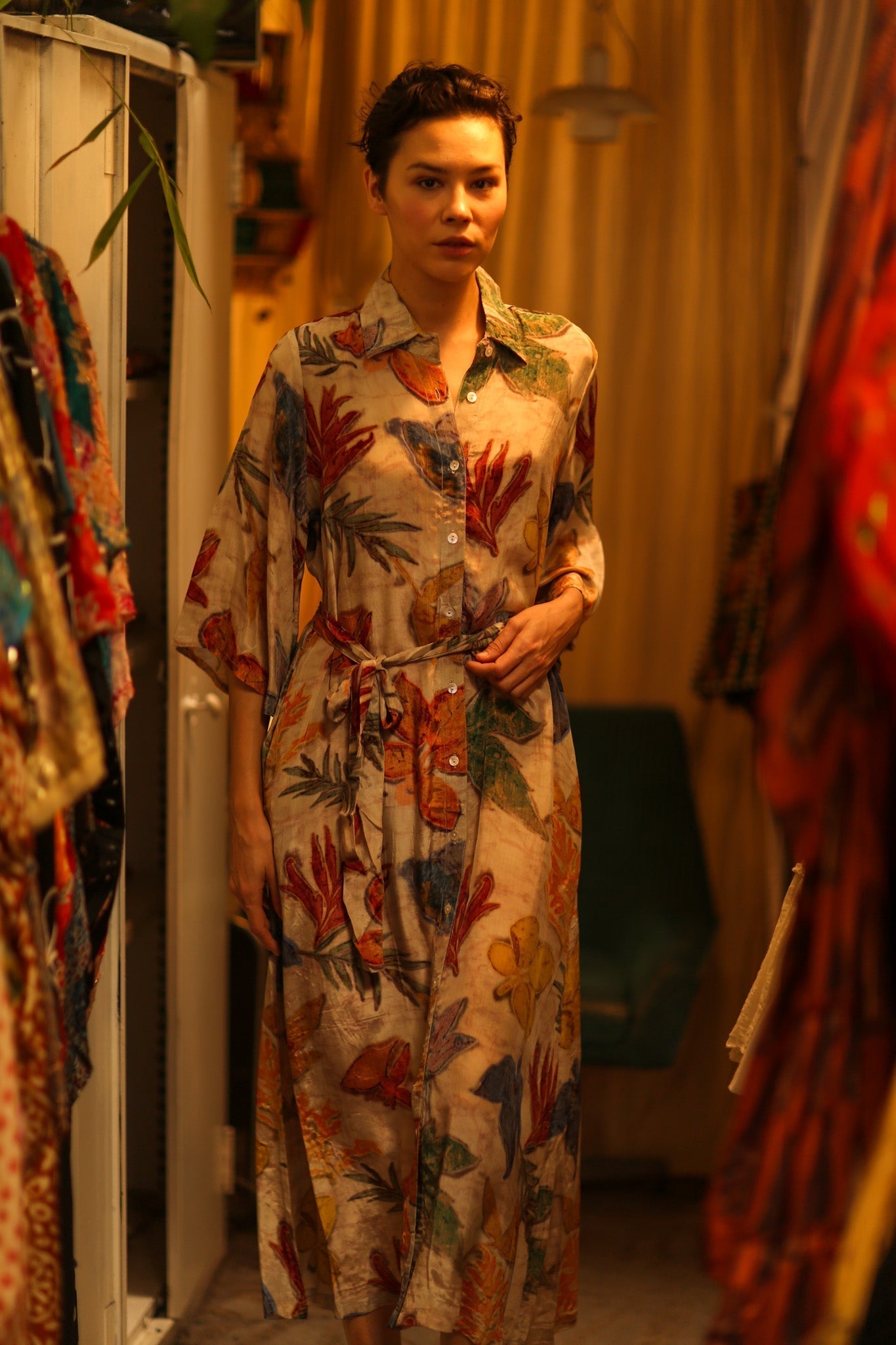 LEAF PRINTED BOTTOM DRESS - MOMO STUDIO BERLIN - Berlin Concept Store - sustainable & ethical fashion