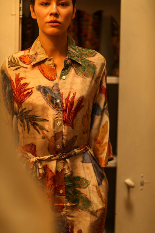 LEAF PRINTED BOTTOM DRESS - MOMO STUDIO BERLIN - Berlin Concept Store - sustainable & ethical fashion