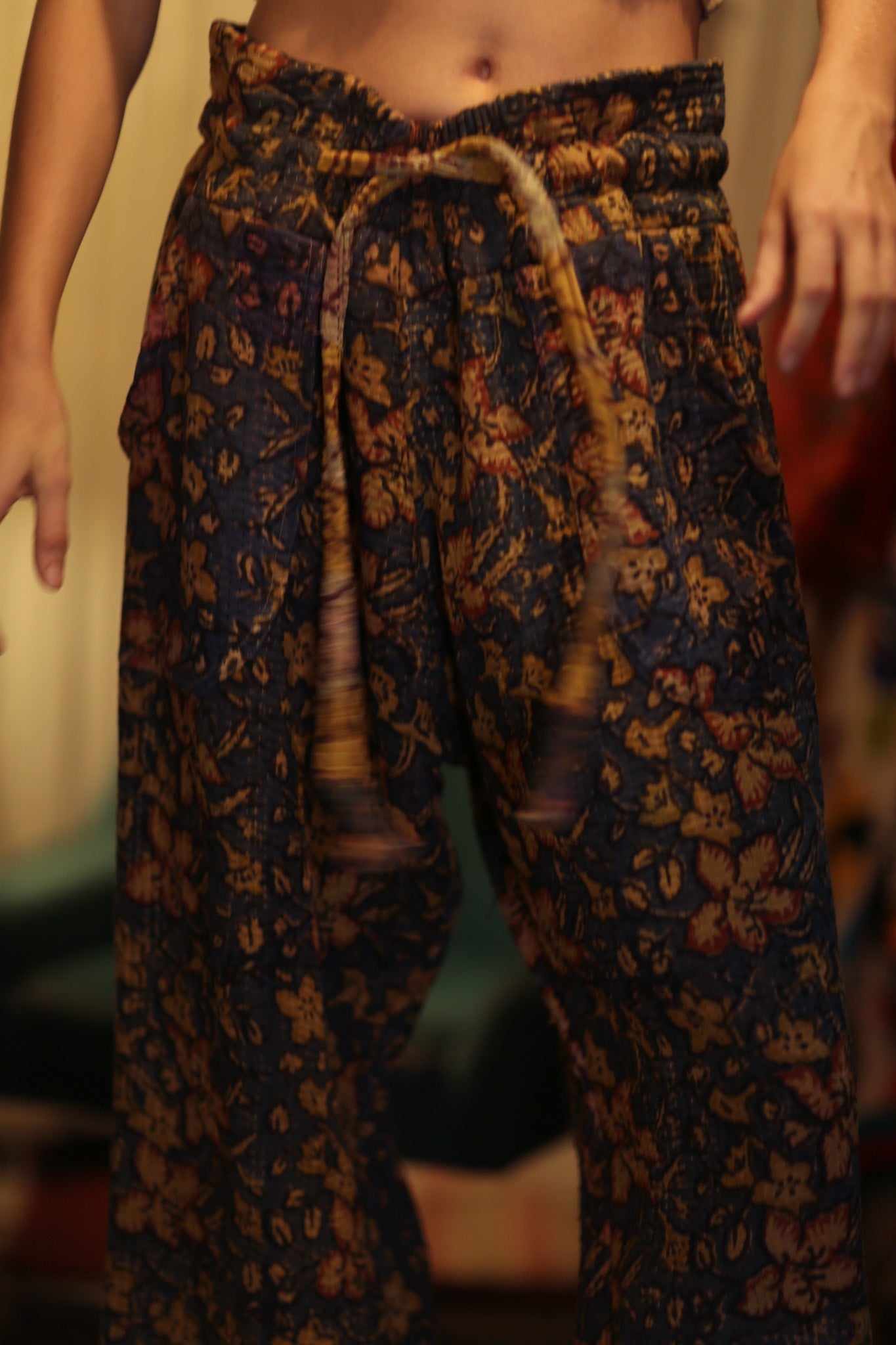 LENA KANTHA TROUSERS BLUE AND BEIJE - MOMO STUDIO BERLIN - Berlin Concept Store - sustainable & ethical fashion