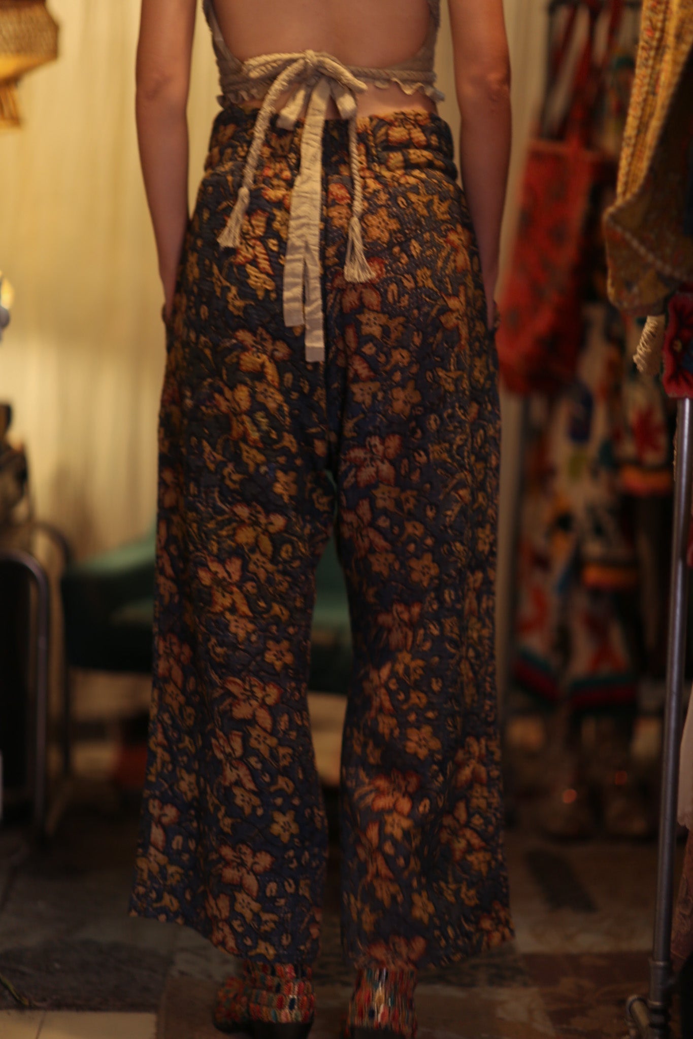 LENA KANTHA TROUSERS BLUE AND BEIJE - MOMO STUDIO BERLIN - Berlin Concept Store - sustainable & ethical fashion